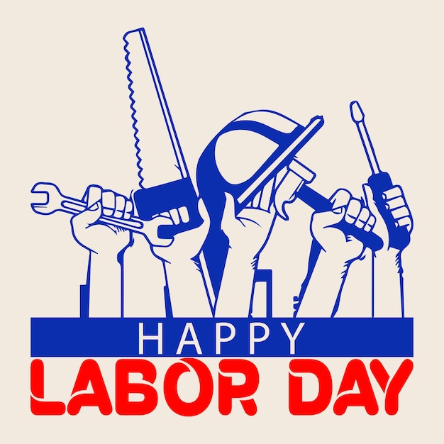 Feliz dia do trabalho design de ilustração