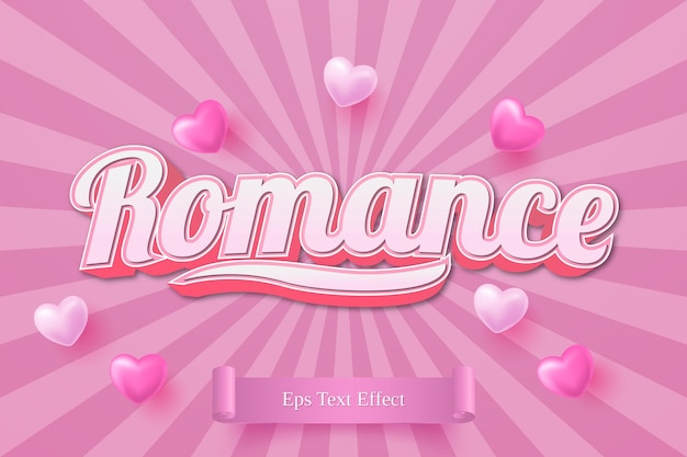 Feliz dia dos namorados cartão de presente com estilo de efeito de texto rosa