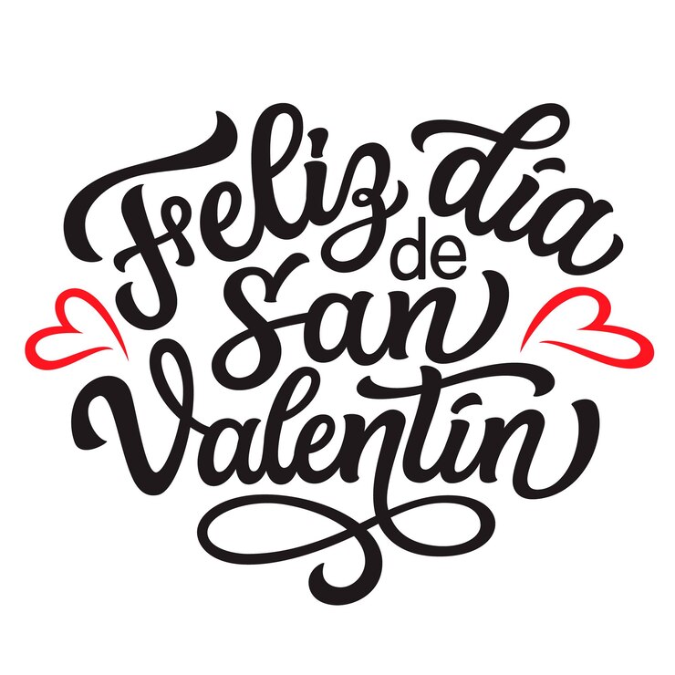 Vetor feliz dia dos namorados em letras espanholas