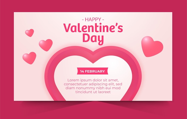Feliz dia dos namorados modelo de banner com lindo ornamento de amor