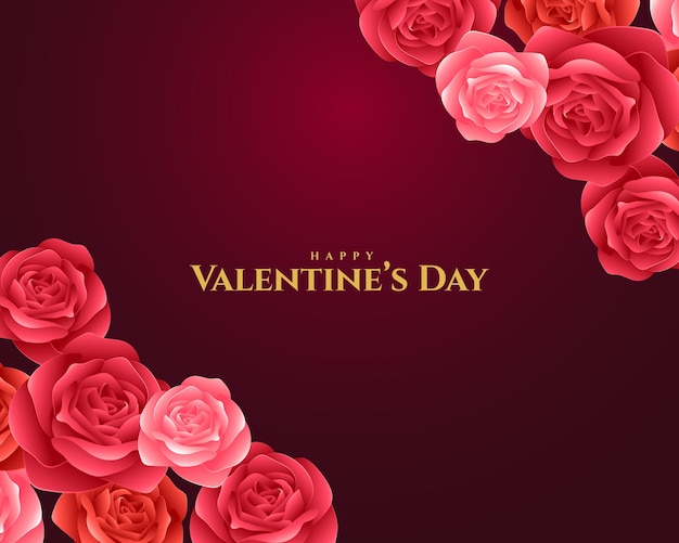 Feliz Dia dos Namorados Rosas de fundo