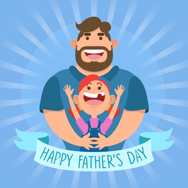 Feliz dia dos pais bonito ilustração