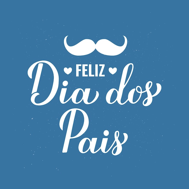 Feliz Dia dos Pais caligrafia letras à mão em fundo azul modelo vetorial para tipografia cartaz bandeira cartão de saudação cartão postal etc