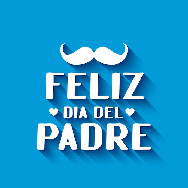 Feliz Dia dos Pais caligrafia letras de mão em espanhol sobre fundo azul Cartaz de tipografia de celebração do dia dos pais Fácil de editar modelo vetorial para banner cartão postal flyer etc