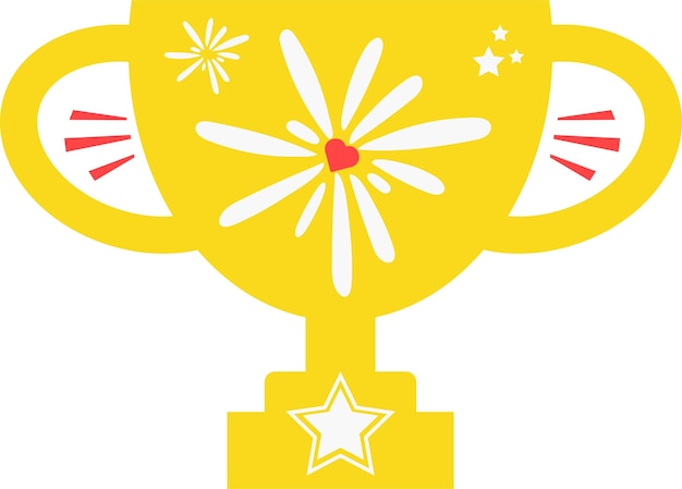 Feliz dia dos pais cartão troféu fogo de artifício ícone plano vector símbolo adesivo ilustração design