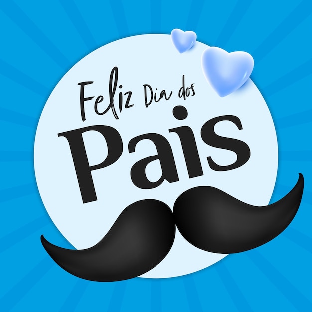 Feliz dia dos Pais Feliz dia dos pais em cartão português brasileiro