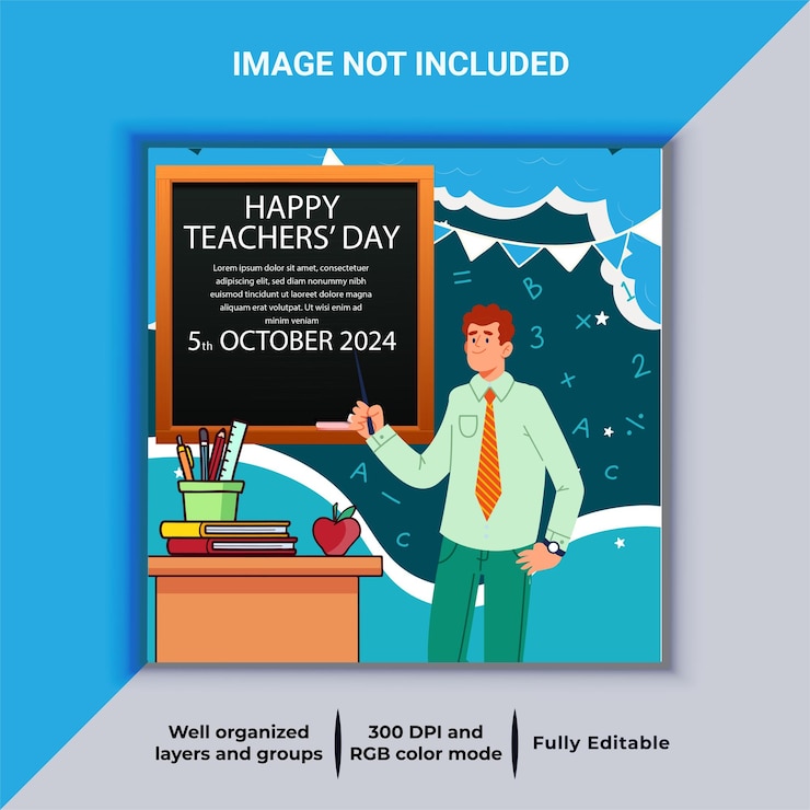 Vetor feliz dia dos professores em um quadro com diferentes elementos escolares esboços dia dos professores