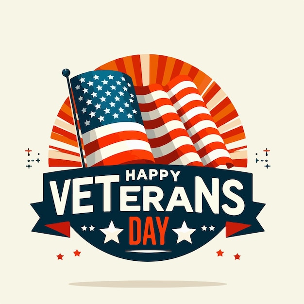 feliz dia dos veteranos celebração arte de fundo ilustração design simples