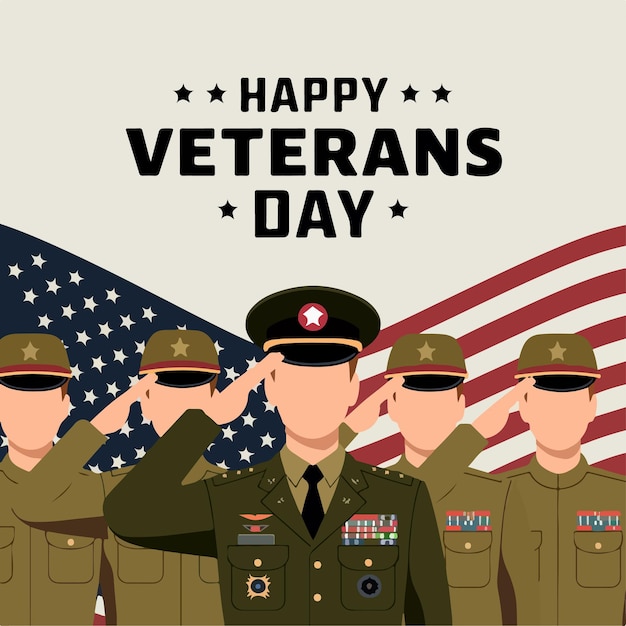 feliz dia dos veteranos celebração arte de fundo ilustração design simples