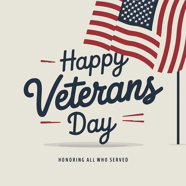 Feliz dia dos veteranos design de cartaz de mídia social ilustração vetorial