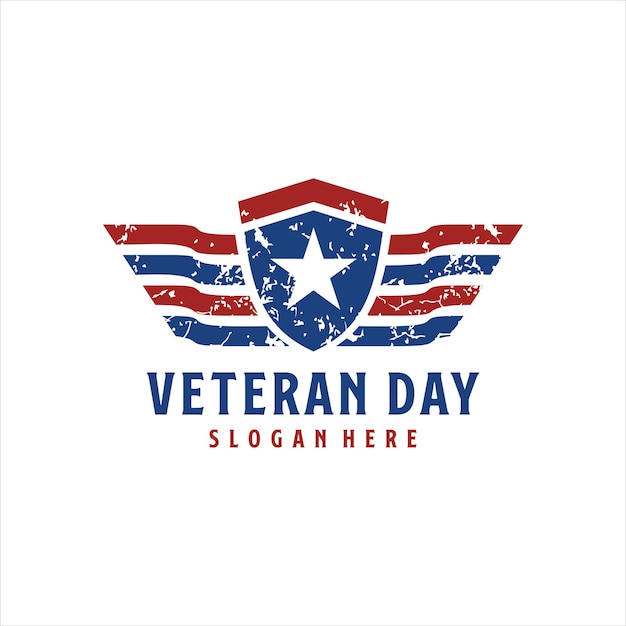 feliz dia dos veteranos logotipo para ilustração vetorial de veterano americano