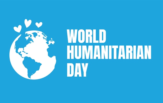 Feliz dia humanitário mundial seja humano azul e branco