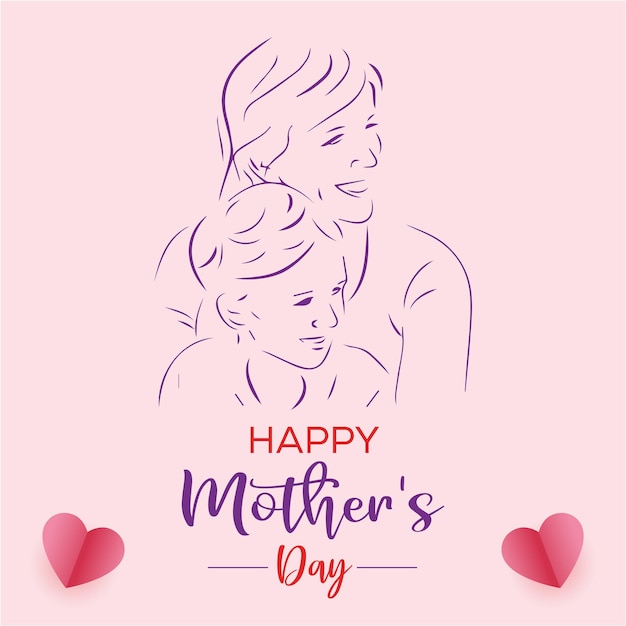 Feliz Dia Internacional da Mãe modelo de postagem de mídia social
