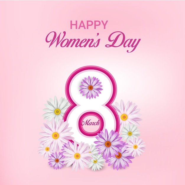 feliz dia internacional da mulher, panfleto vetorial e postagem em mídia social