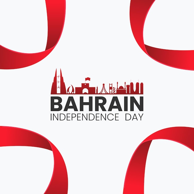 Feliz dia nacional do Bahrein, 16 de dezembro, com a bandeira do Bahrein