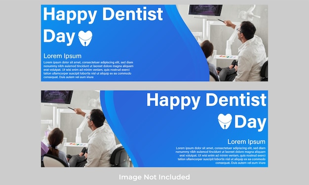 Feliz dia nacional do dentista design de modelo de banner horizontal