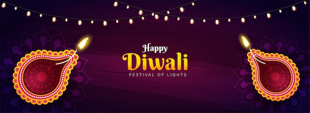 Feliz diwali celebração cabeçalho ou banner design