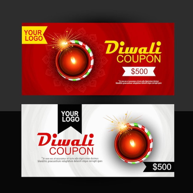 Feliz diwali com lâmpada de óleo realista diya elegante, cartão-presente, pôster, banner, fundo de grande venda