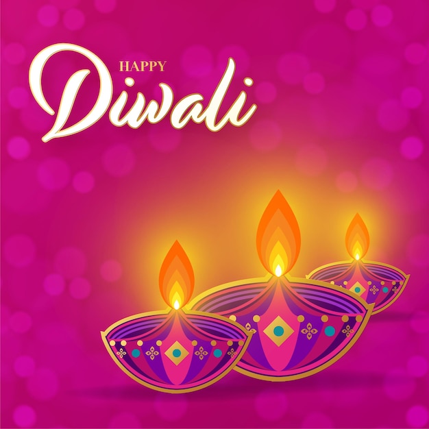 Feliz diwali deepavali o festival indiano