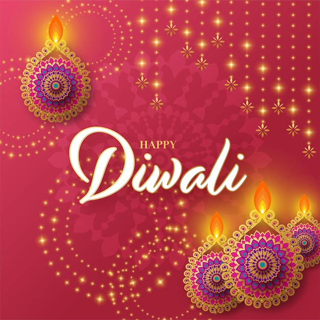 Feliz diwali deepavali o festival indiano