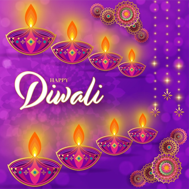 Feliz diwali deepavali o festival indiano
