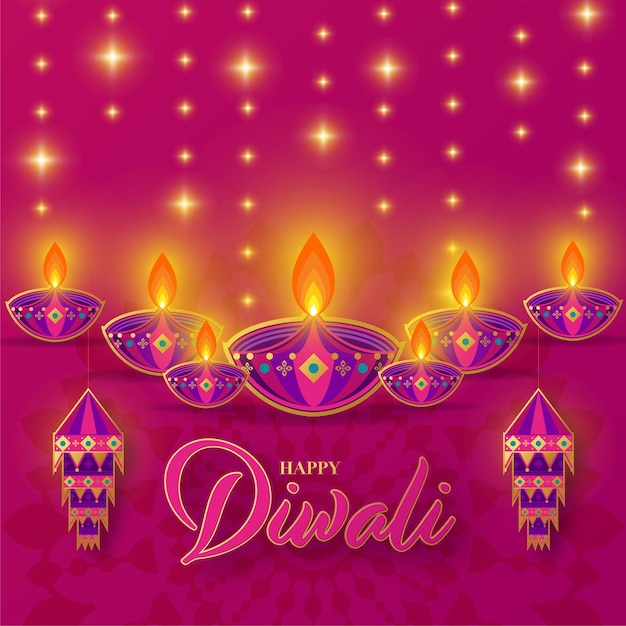 Feliz diwali deepavali o festival indiano
