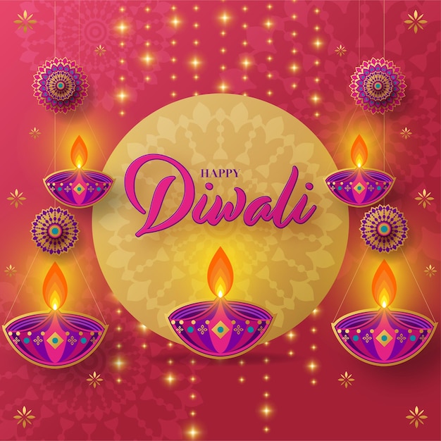 Feliz diwali deepavali o festival indiano