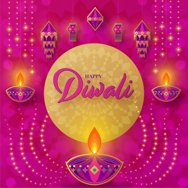 Feliz diwali deepavali o festival indiano