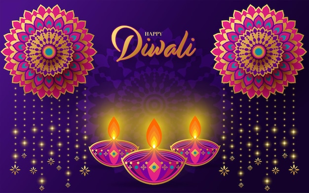 Feliz diwali deepavali o festival indiano