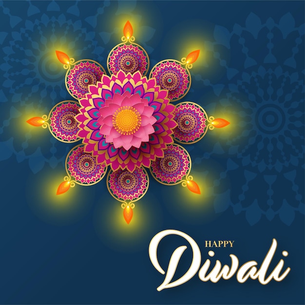 Feliz diwali deepavali o festival indiano