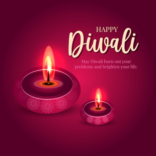 Feliz Diwali iluminação elíptica fundo festivo de Diya