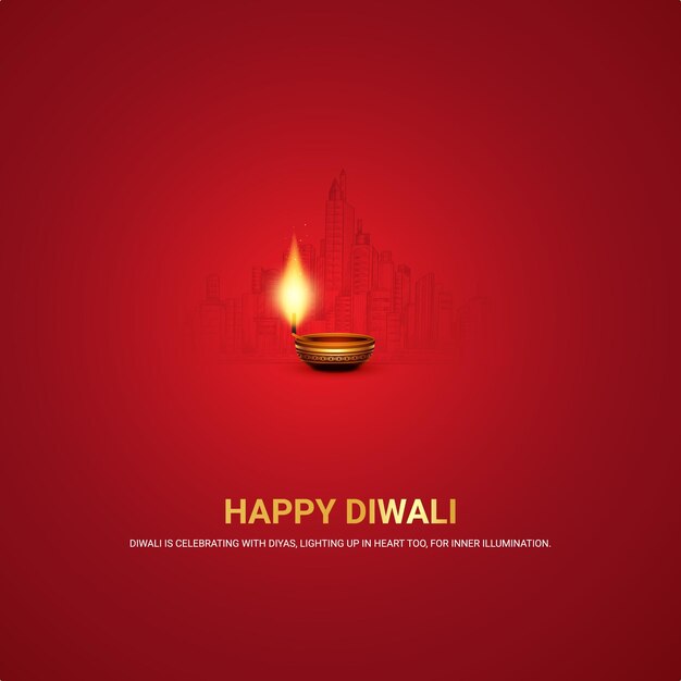 Feliz diwali ou ilustração vetorial deepavali vetor grátis do festival indiano