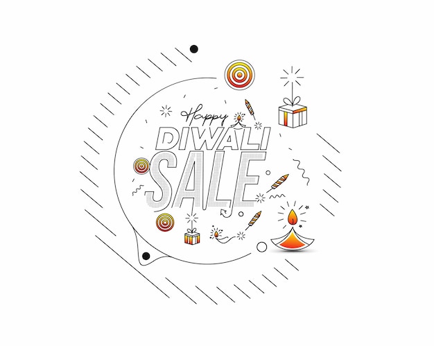 Feliz diwali sale banner poster, ilustração vetorial.