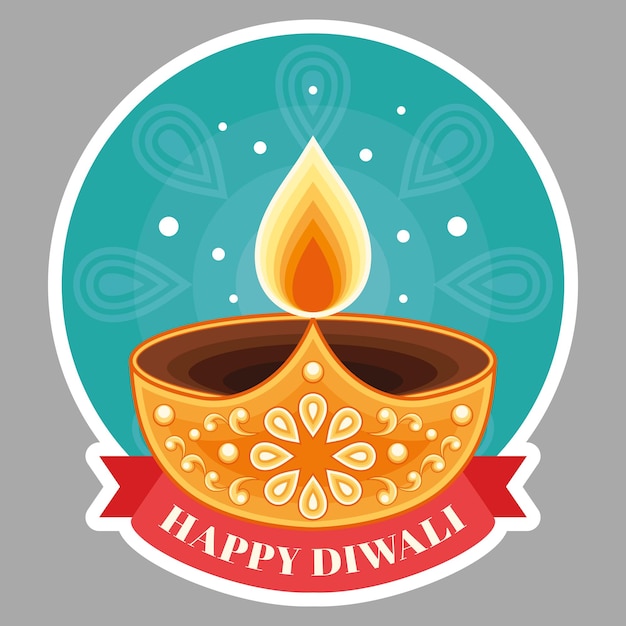 Feliz diwali saudações decoração vetor ilustração