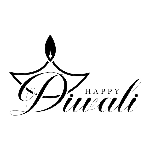 Feliz diwali tipografia letras ilustração vetorial