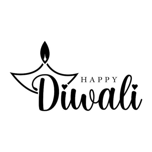 Feliz diwali tipografia letras ilustração vetorial
