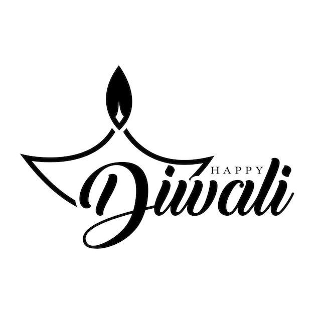 Feliz diwali tipografia letras ilustração vetorial