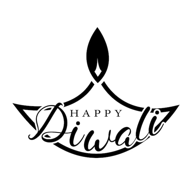 Feliz diwali tipografia letras ilustração vetorial