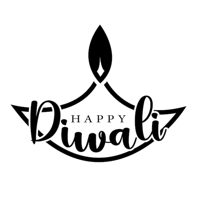 Feliz diwali tipografia letras ilustração vetorial
