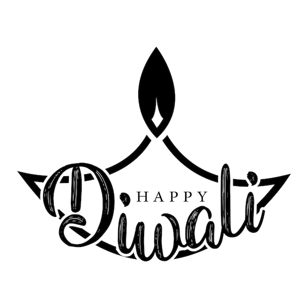 Feliz diwali tipografia letras ilustração vetorial