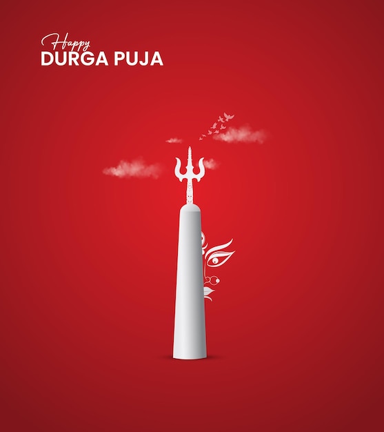 Feliz druga puja festival da índia durga puja design para cartaz 3d ilustração