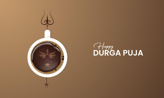 Feliz druga puja festival da índia durga puja design para cartaz 3d ilustração