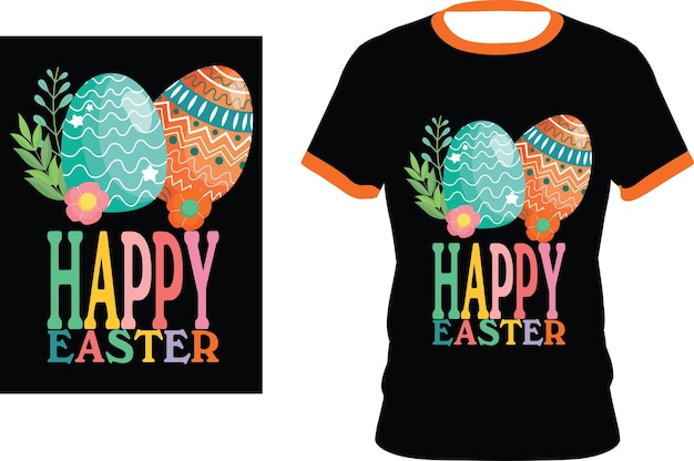 Vetor feliz easter desenho colorido de camiseta de ovo de benny