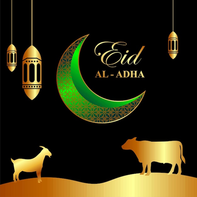 Vetor feliz eid al adha fundo islâmico