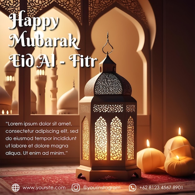 Feliz Eid Al Fitr Para as Mídias Sociais