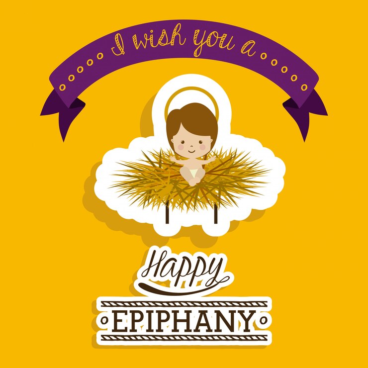 Vetor feliz epifania design sobre fundo amarelo