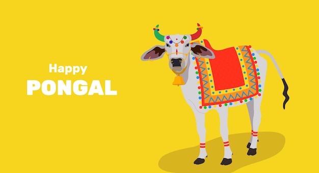 Feliz feriado religioso pongal com fundo de férias do sul da índia e happy pongal. vetor