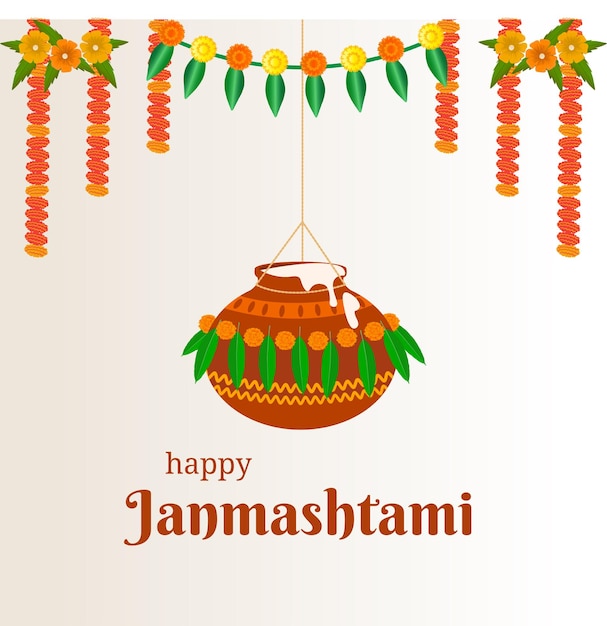 Vetor feliz festa de janmashtami celebração de design de fundo vetor modelo de design de postagem de mídia social