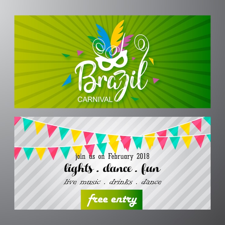 Vetor feliz festival de carnaval brasileiro