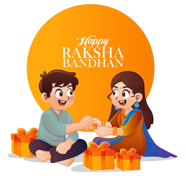 Feliz festival de celebração de raksha bandhan com ilustração vetorial